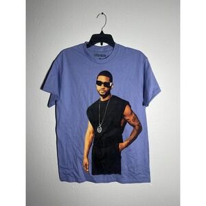Usher Past Present Future Tour 2024 T Shirt Mens M Blue Concert Tee